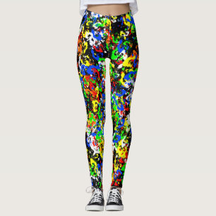 Legging As caneleiras das mulheres coloridas do Splatter