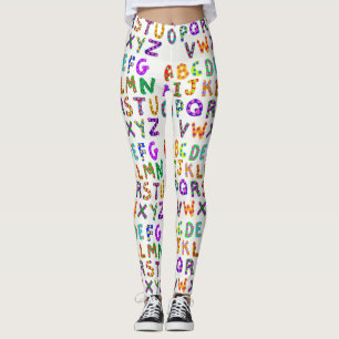Legging As caneleiras das mulheres do alfabeto