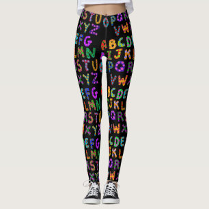 Legging As caneleiras das mulheres do alfabeto