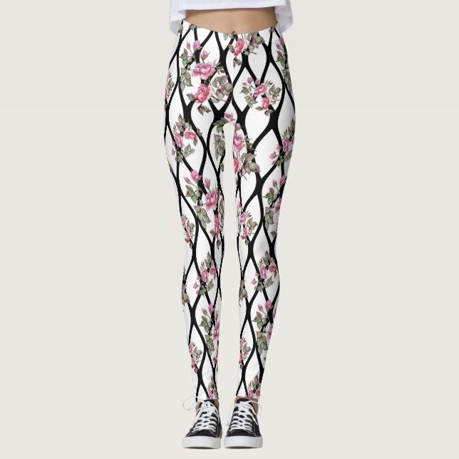Legging As caneleiras das mulheres do design do rosa do (Frente)