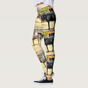Legging As caneleiras das mulheres "quatro cavalos e um