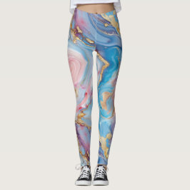Legging As espirais de cor rosa, azul, Dourado, Criam efei