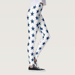 Legging As estrelas Caneleira-Patrióticas das mulheres