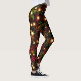 Legging As luzes das estrelas de Natal se coordenam com tu