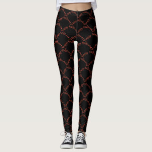 Legging As palavras "Feliz Dia das Bruxas" em laranja a pr