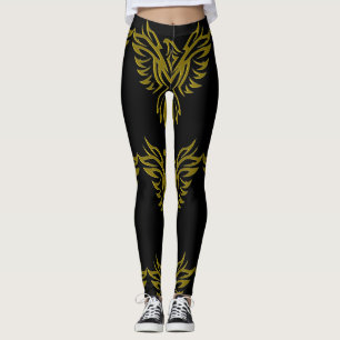 Legging Ascensão Phoenix ouro em preto