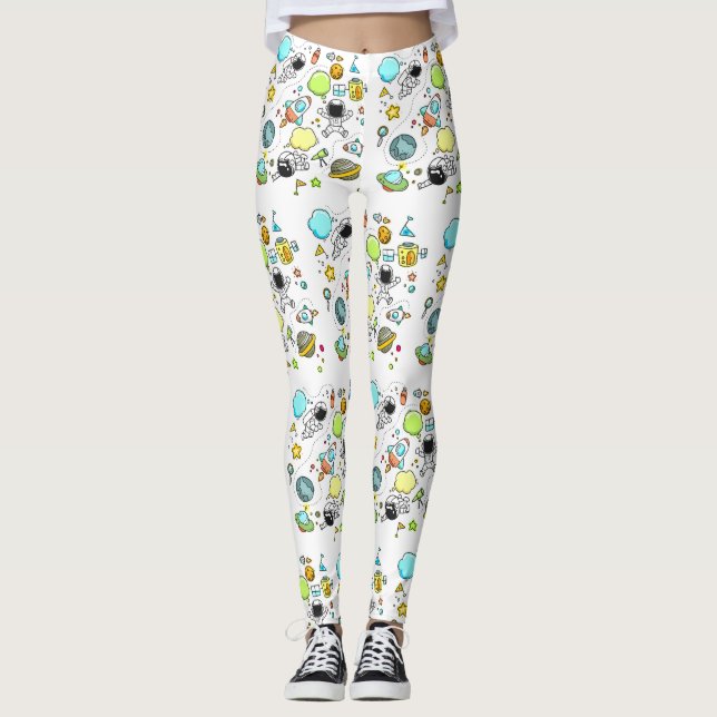 Legging Astronauta espacial bonito e legal (Frente)