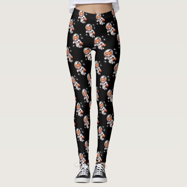 Legging Astronauta Espacial do Panda Vermelho (Frente)