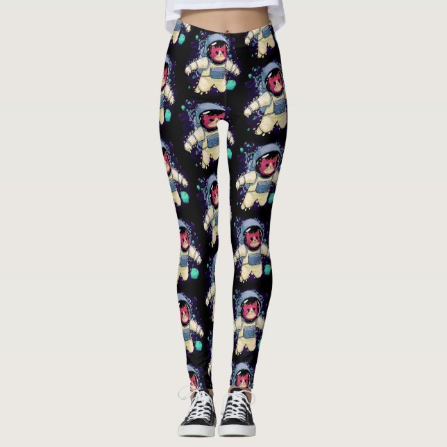 Legging Astronauta Gato Colorido (Frente)