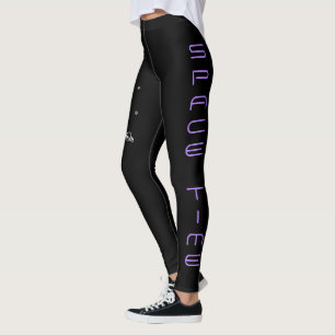 Legging Astronauta no Espaço - Arte em Preto, Branco e Rox