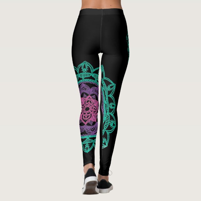 Legging Aterrando caneleiras da mandala (Verso)