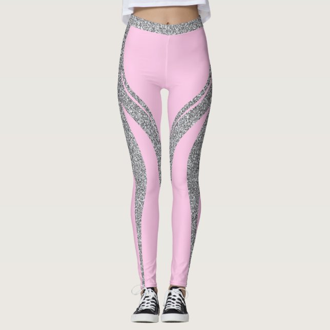 Legging Ativação do Bumbum de Coração com Glitter Silver R (Frente)
