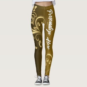 Legging Ativação Personalizada   Esfregaço Dourado persona