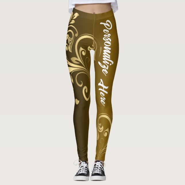 Legging Ativação Personalizada | Esfregaço Dourado persona (Frente)