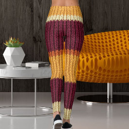 Legging Ativo Cobertor de Tricô Feminino Textura Gráfica P