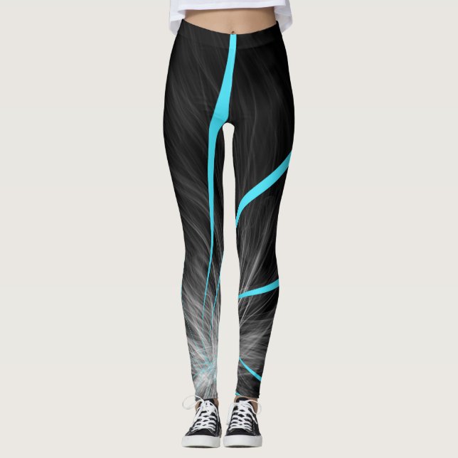 Legging Atmosfera preta e azul (Frente)