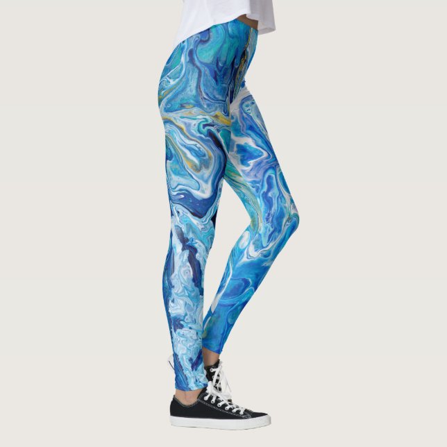 Legging Atraso de renda Louco Elegante 6 - Azul Oceânico (Direita)