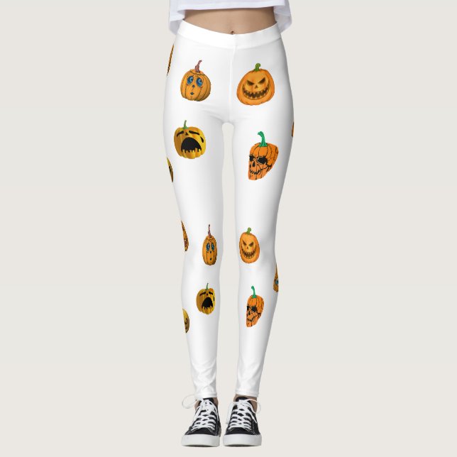 Legging Atrevo-me a Vestir a abóbora do Halloween (Frente)