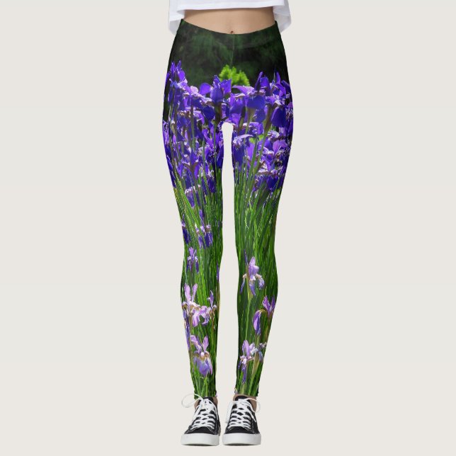 Legging Aumenta as formas de roxo e verde (Frente)