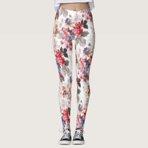 Legging Aumentaram as caneleiras florais das mulheres do