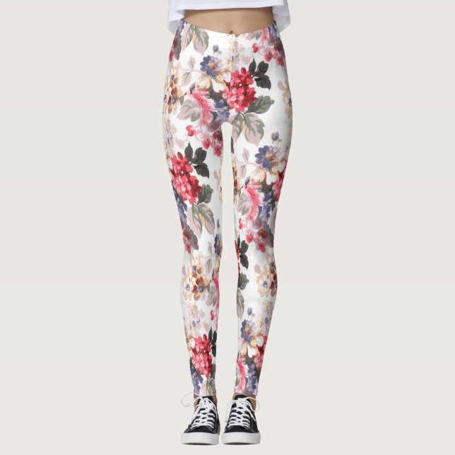 Legging Aumentaram as caneleiras florais das mulheres do (Frente)