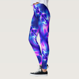 Legging Aurora boreal cor-de-rosa & azul - caneleiras
