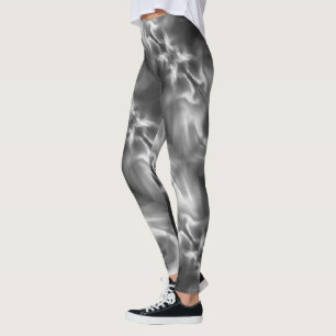 Legging Aurora boreal preta & branco - caneleiras