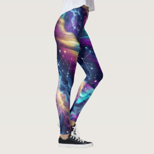 Legging Aurora Galáxia Nebulosa Padrão Sonho