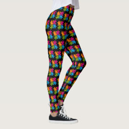 Legging Autismo Quebra-cabeça de conscientização para apoi