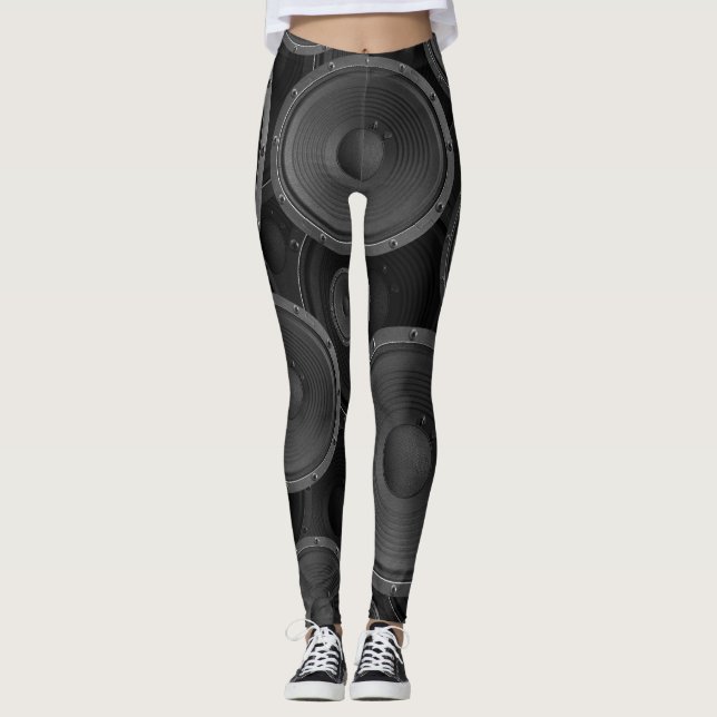 Legging Auto-falantes: Padrão de Textura Contínua e Ininte (Frente)