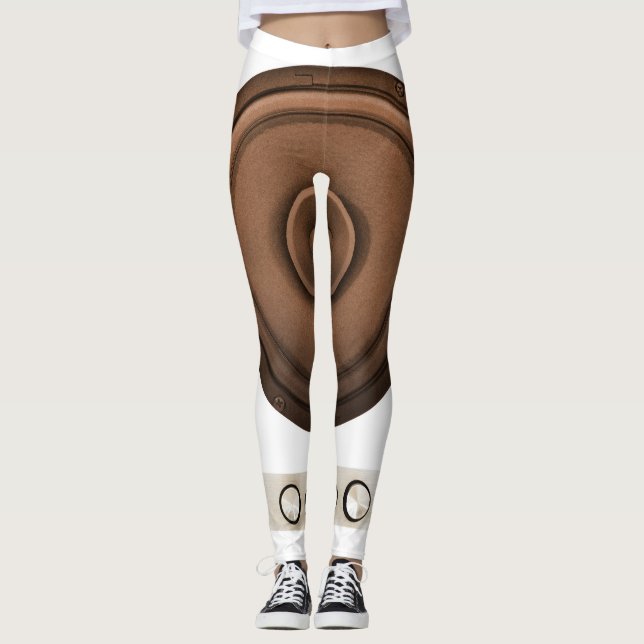 Legging Auto-falantes retrorreflectores: castanho, branco  (Frente)
