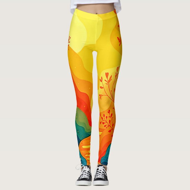 Legging Autumn Landscape Art (Frente)