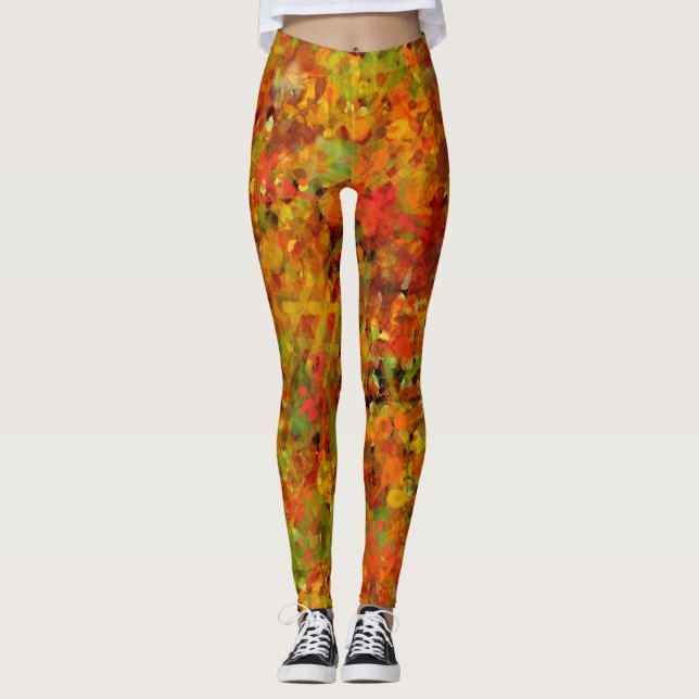 Legging Autumn Leaves Abstrato (Frente)