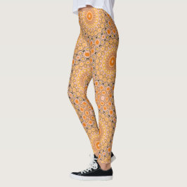 Legging Autumn Orange e Dourado Mandala