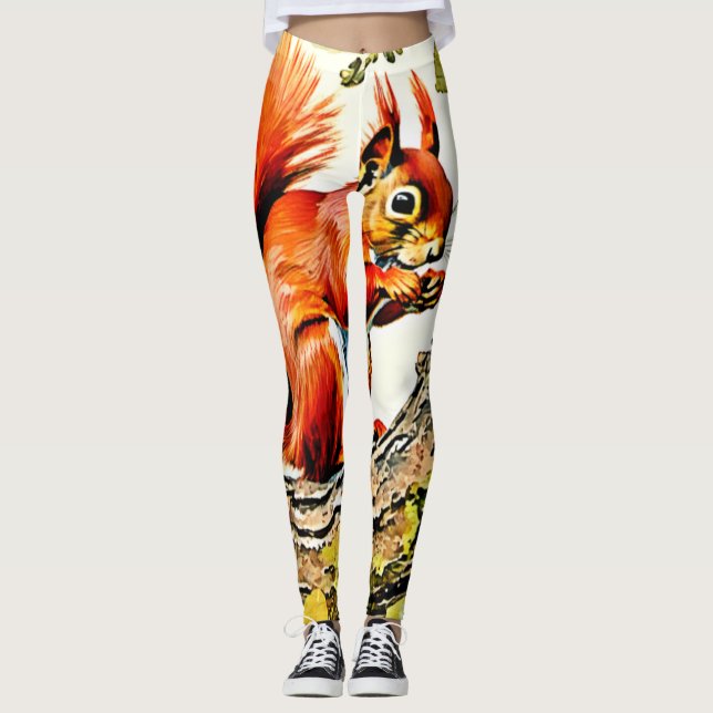 Legging Autumn Squirrel Art (Frente)
