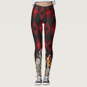 Legging Aventuras de Alice com o Gato Cheshire Louco de Wo