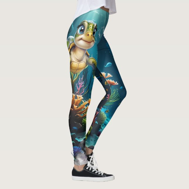 Legging Aventuras submarinas com a tartaruga alegre. (Direita)