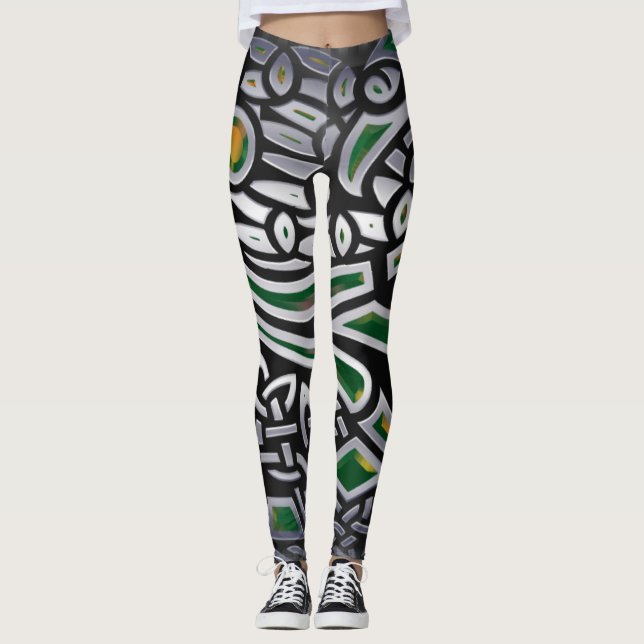Legging Aves Celtas 3D Folha (Frente)