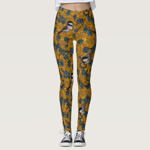 Legging Aves de frango em ramos de mirtilo