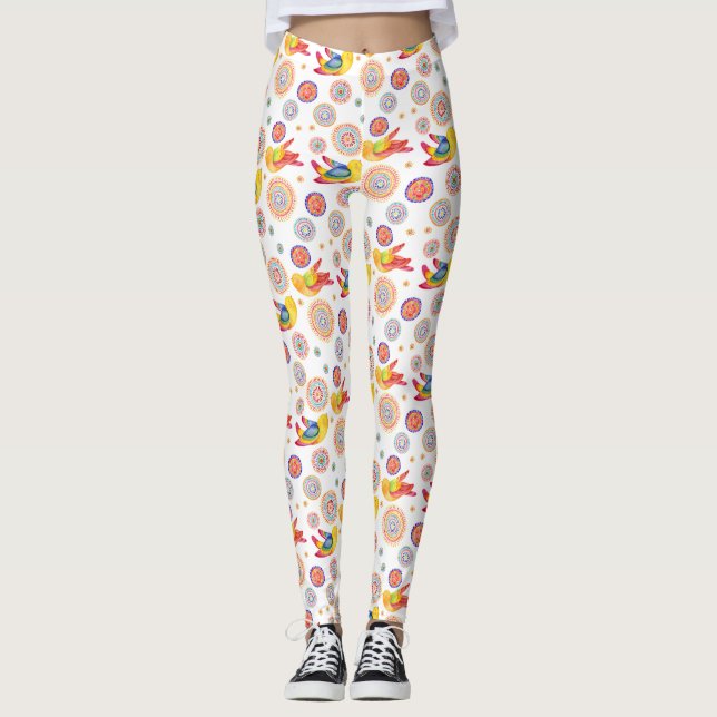 Legging Aves de primavera Watercolor (Frente)