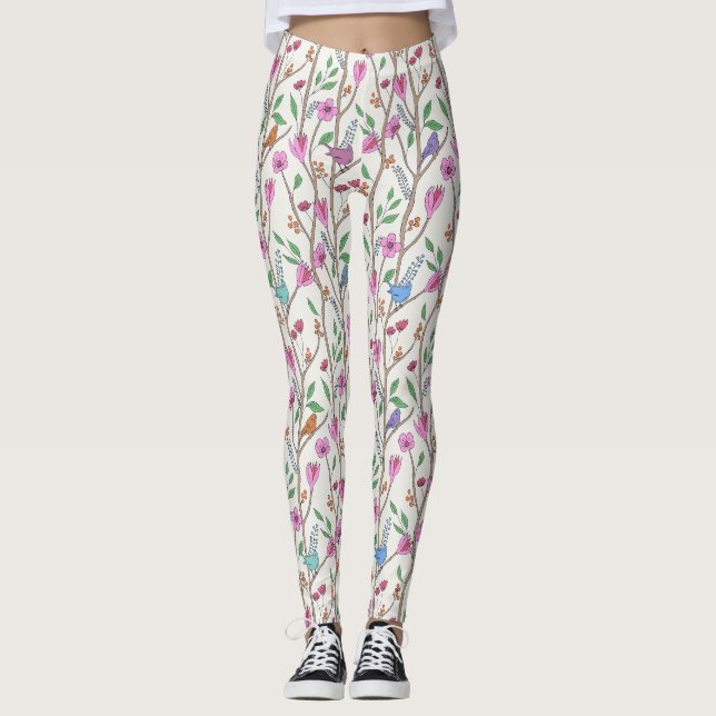 Legging Aves e Flores na moda (Frente)