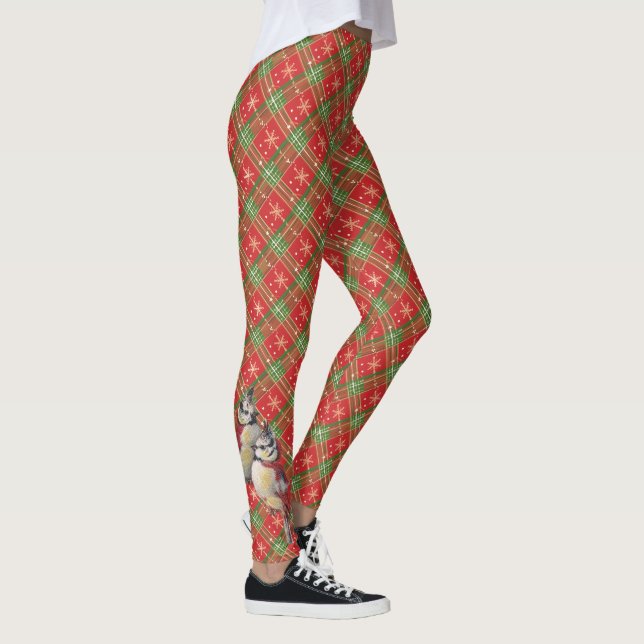 Legging Aves na Xadrez de Natal (Direita)