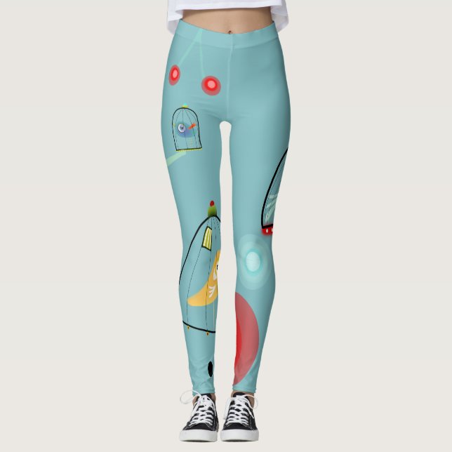 Legging Aves numa gaiola (Frente)