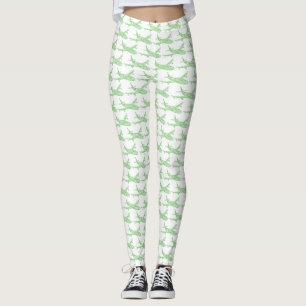 Legging Avião verde com floco de neve - Pernas