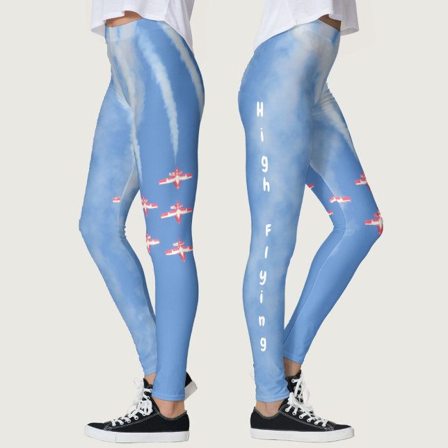 Legging Aviões Acrobáticos Voadores Altos no Azul (Criador carregado)