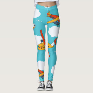 Legging Aviões e nuvens, grupos de trás para crianças sem