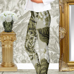 Legging Azeitona Vintage Floral nº 1<br><div class="desc">Um padrão botânico verde-oliva em grande escala digitalizado e colorido e colocado nestas legendas de desempenho.</div>