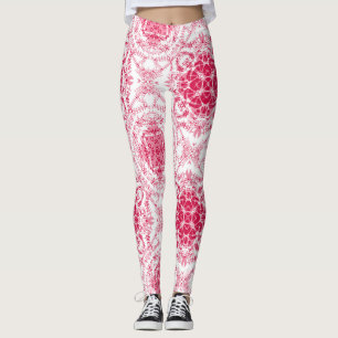 Legging Azeitonas brancas, cor-de-rosa, retrógradas, orna