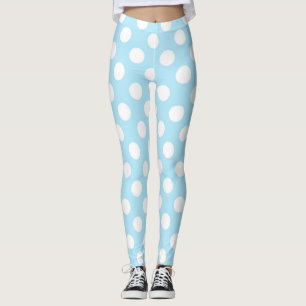 Legging Azul Bebê Claro & Pontos Brancos