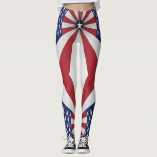 Legging Azul branco vermelho EUA das listras das estrelas